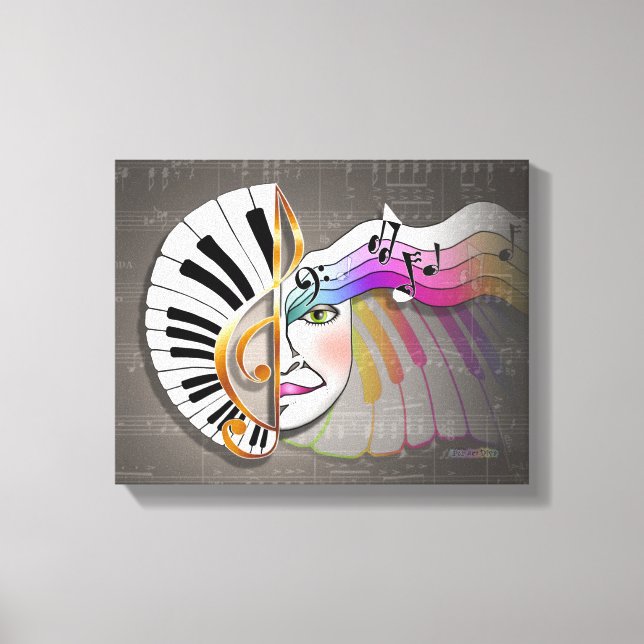 MUSIC MASK Gallery Wrapped Canvas (Front)