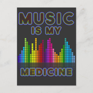 Music Medicine Colourful Equalizer DJ Bass Lover Postcard