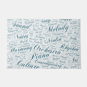 Music Melody Orchestre Silhouette Form Text Doormat