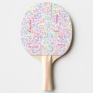 Music Melody Orchestre Silhouette Form Text Ping Pong Paddle