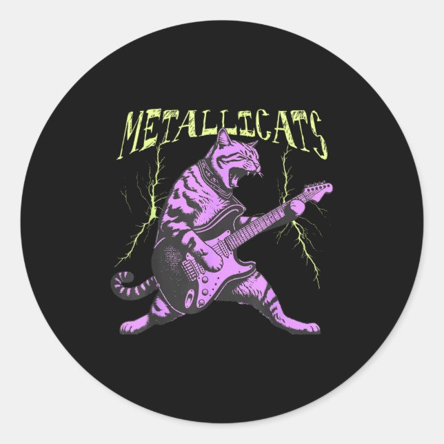 Music - Metallicats  Classic Round Sticker (Front)