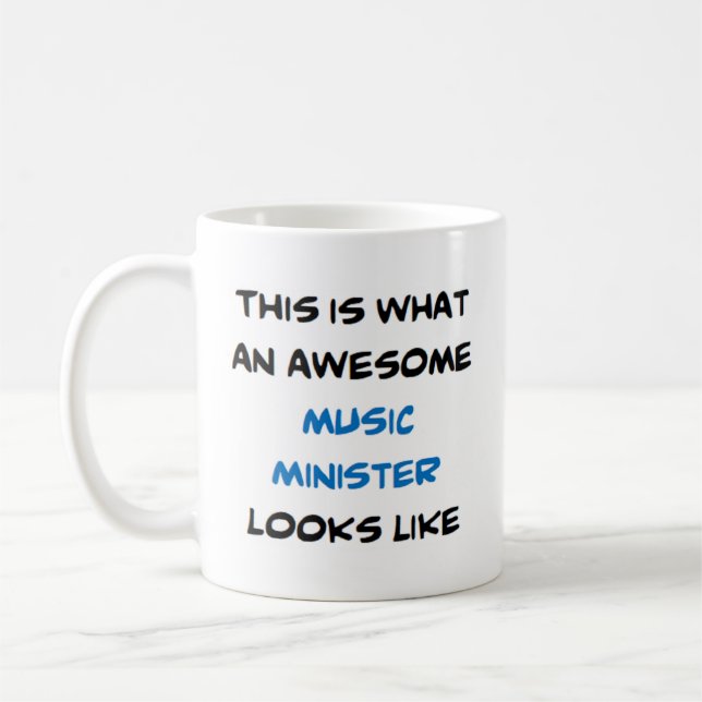 music minister, awesome coffee mug (Left)