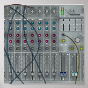 Music Mixing Desk Poster