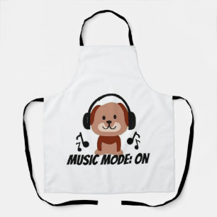 Music Mode ON � Chill Dog Cartoon Vibes Apron
