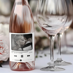 Music MP3 Player Wedding White Sparkling Wine Label