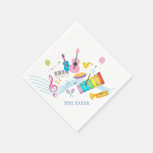 music, musical instruments drum kids singing napkin