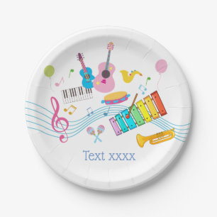 music, musical instruments drum kids singing paper plate