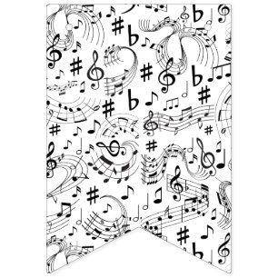 Music, Musical Notes Bunting Flags