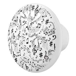 Music, Musical Notes Ceramic Knob