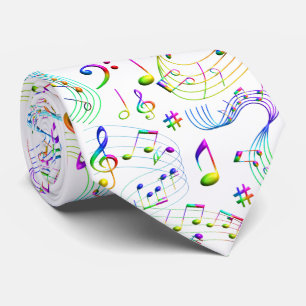 Music Musical Notes Colorful Tie
