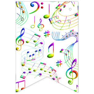 Music Musical Notes Colourful Bunting Flags