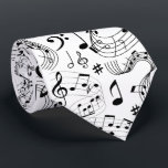 Music, Musical Notes Tie<br><div class="desc">Music,  Musical Notes,  Notes,  Black And White,  Stylish,  Music Teacher, </div>