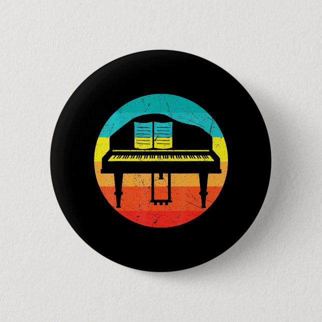 Music Musician Pianist Keyboard Player Piano 2 Inch Round Button (Front)