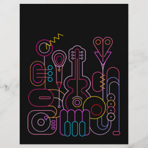  Music Neon Colours Design   Letterhead