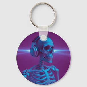 Music Never Dies Skeleton Keychain