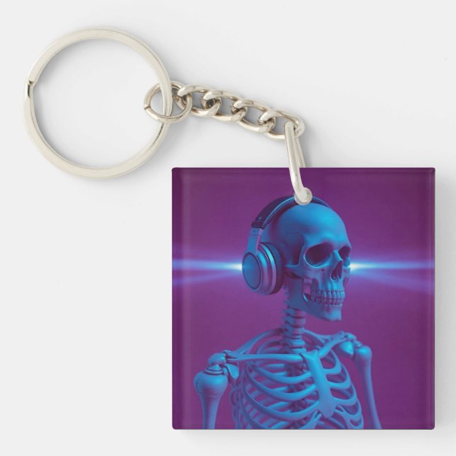 Music Never Dies Skeleton Keychain (Front)