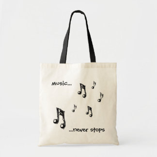 Music never stops tote