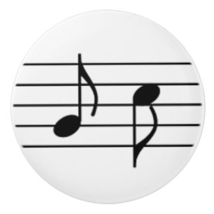 Music notation - eighth notes or quavers ceramic knob