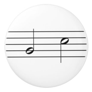 Music notation - half notes or minims ceramic knob
