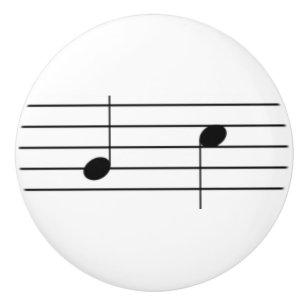 Music notation - quarter notes or crotchets ceramic knob