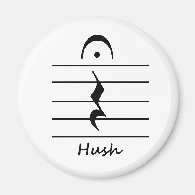Music Notation Rest with Hush Magnet (Front)