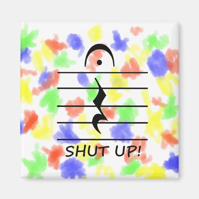 Music Notation Rest with Shut up Magnet (Front)