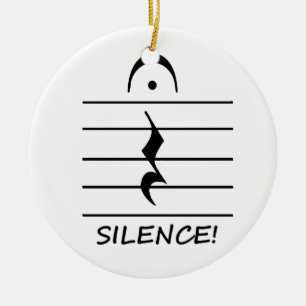 Music Notation Rest with Silence Ceramic Ornament