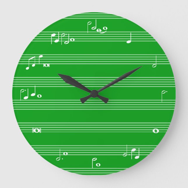 Music notation time clock - Green and white (Front)