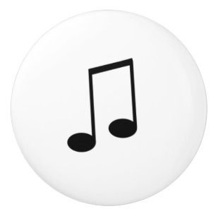 Music notation two eighth notes or quavers ceramic knob