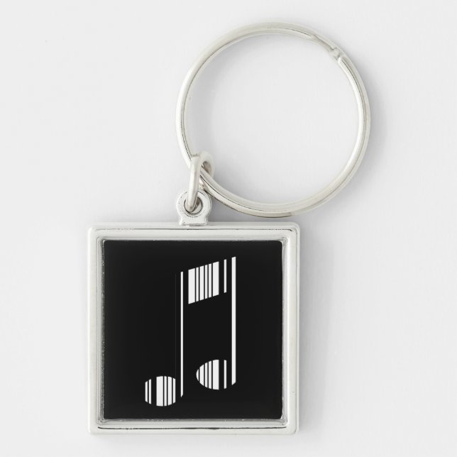 MUSIC NOTE BAR CODE Musical Barcode Pattern Keychain (Front)