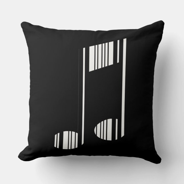 MUSIC NOTE BAR CODE Musical Barcode Pattern Throw Pillow (Front)