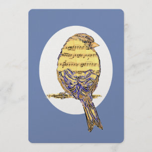 Music Note Bird Theme Retirement Custom Invite