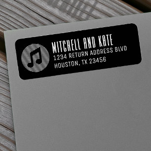 Music Note Black & White Address