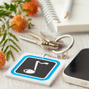 Music Note Bold Minimalist Musical Symbol  Keychain