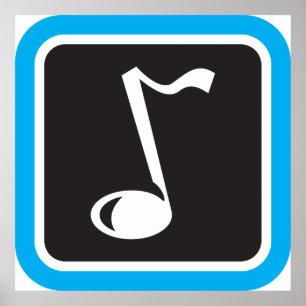 Music Note Bold Minimalist Musical Symbol Poster