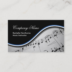 Music Note Business Cards ~ Blue