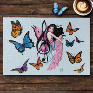 Music Note Butterflies Fairy Jigsaw Puzzle