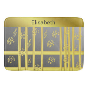 music, note, clef, band, symbol, shiny, elegant, b bath mat