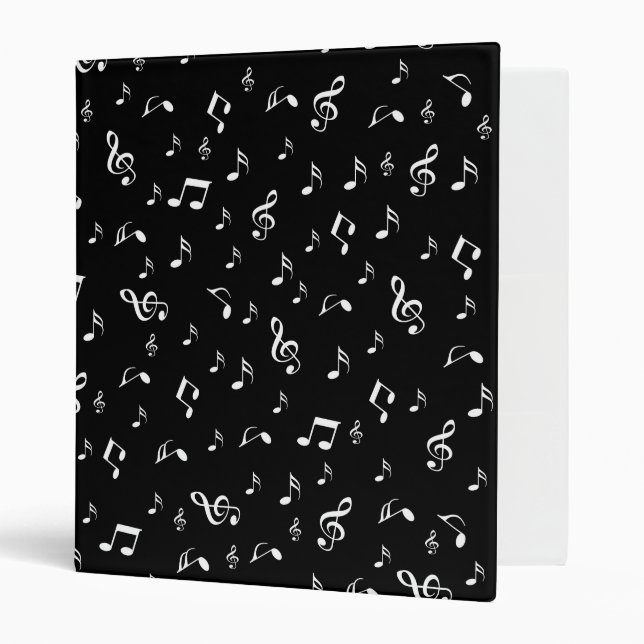 music, note, clef, band, symbol, shiny, elegant, binder (Front/Inside)