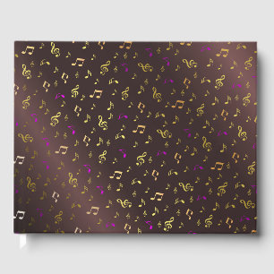 music, note, clef, band, symbol, shiny, elegant, guest book