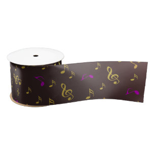 music, note, clef, band, symbol, shiny, elegant, satin ribbon