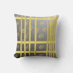 music, note, clef, band, symbol, shiny, elegant, throw pillow