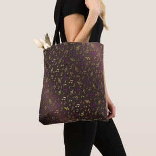 music, note, clef, band, symbol, shiny, elegant, tote bag
