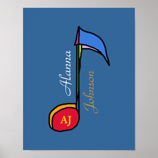 music note colorful art personalized poster (Front)
