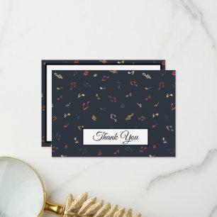Music Note Colourful Pattern Music Theme Musician  Thank You Card