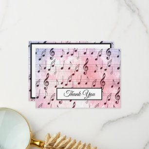 Music Note Colourful Pattern Music Theme Musician  Thank You Card