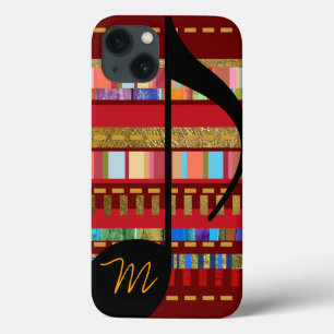 Music Note & Colourful Stripes personalized iPhone 13 Case