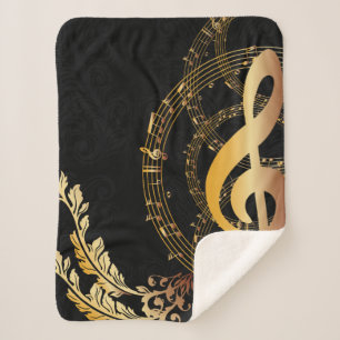 Music note elegant design sherpa blanket