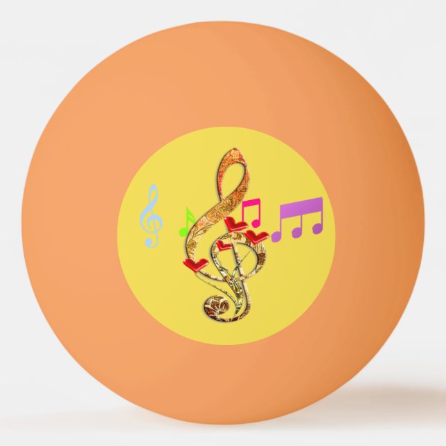 Music note emoji ping pong ball (Back)