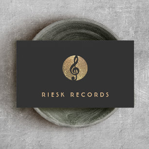Music Note Gold Sequin Musician Business Card